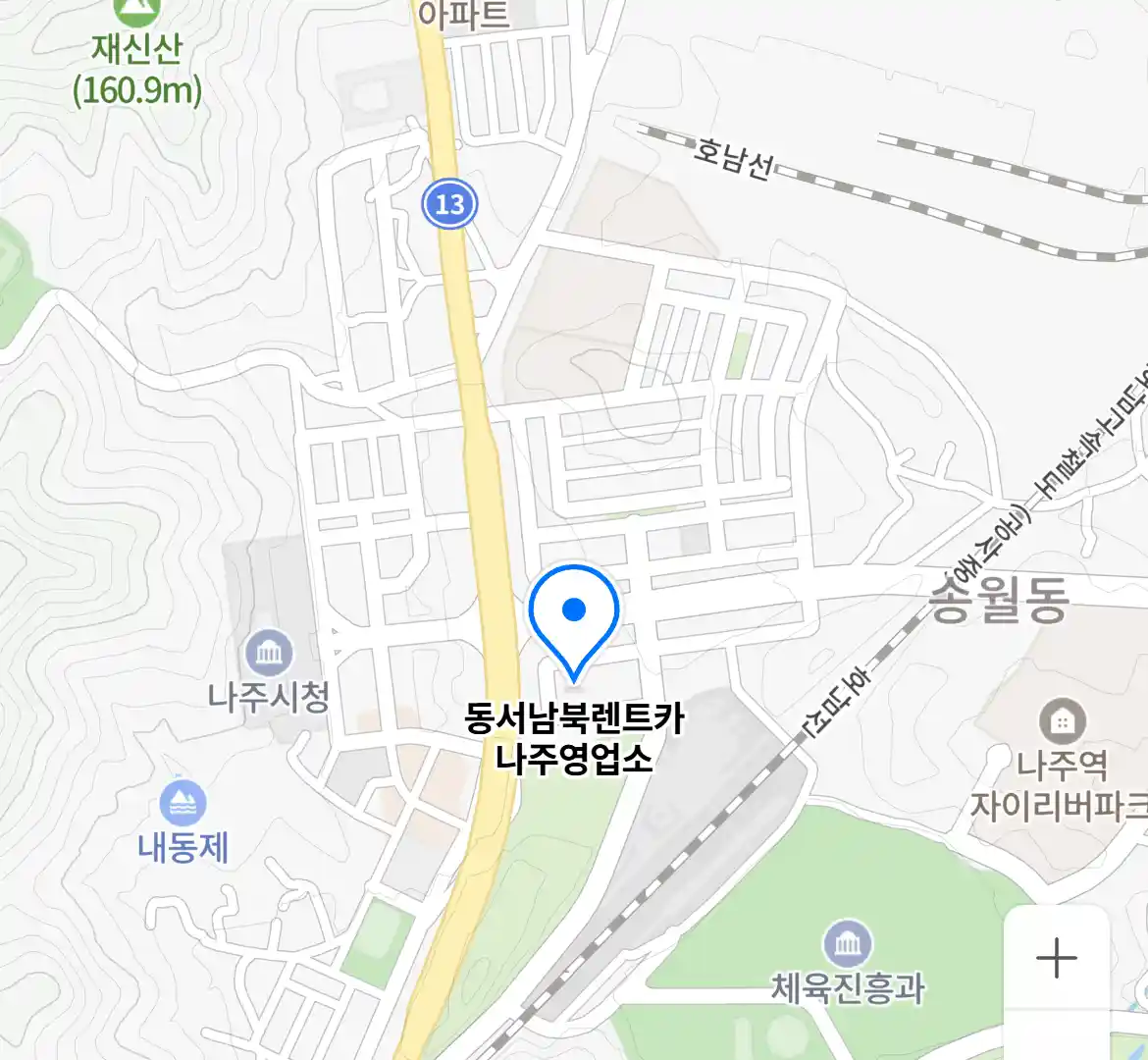 동서남북렌트카 나주영업소 지도