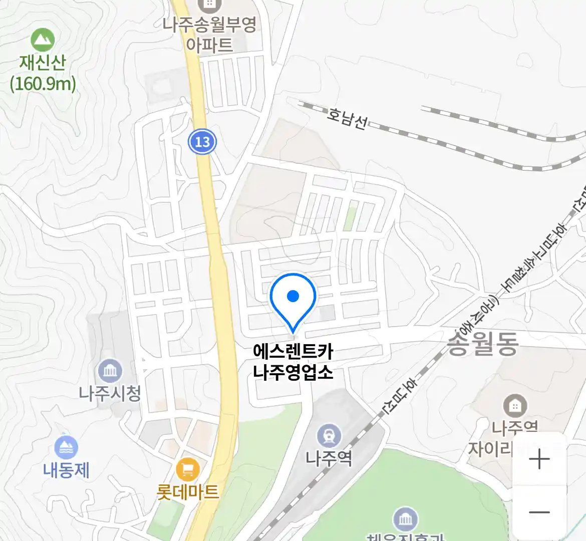 에스렌트카 나주영업소 지도