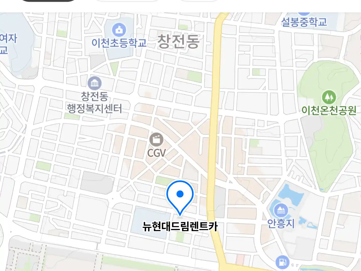 뉴현대드림렌트카 위치
