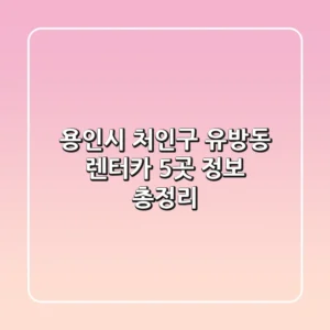 용인시 처인구 유방동 렌터카 5곳 정보 총정리