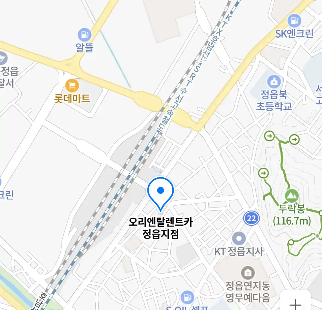 오리엔탈렌트카 정읍지점 위치