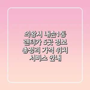 의왕시 내손1동 렌터카 5곳 정보 총정리 - 가격, 위치, 서비스 안내