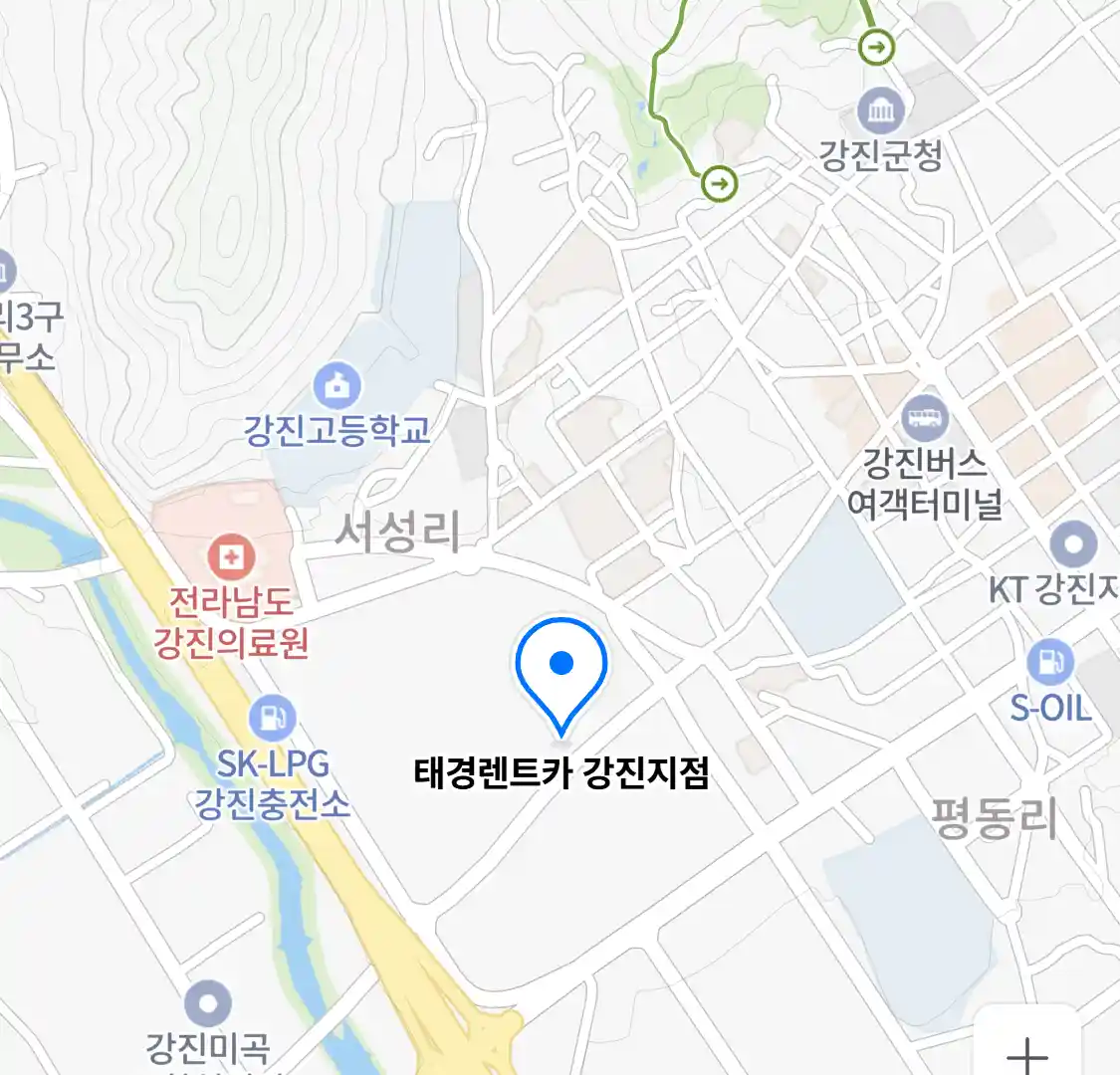 태경렌트카 강진지점 위치
