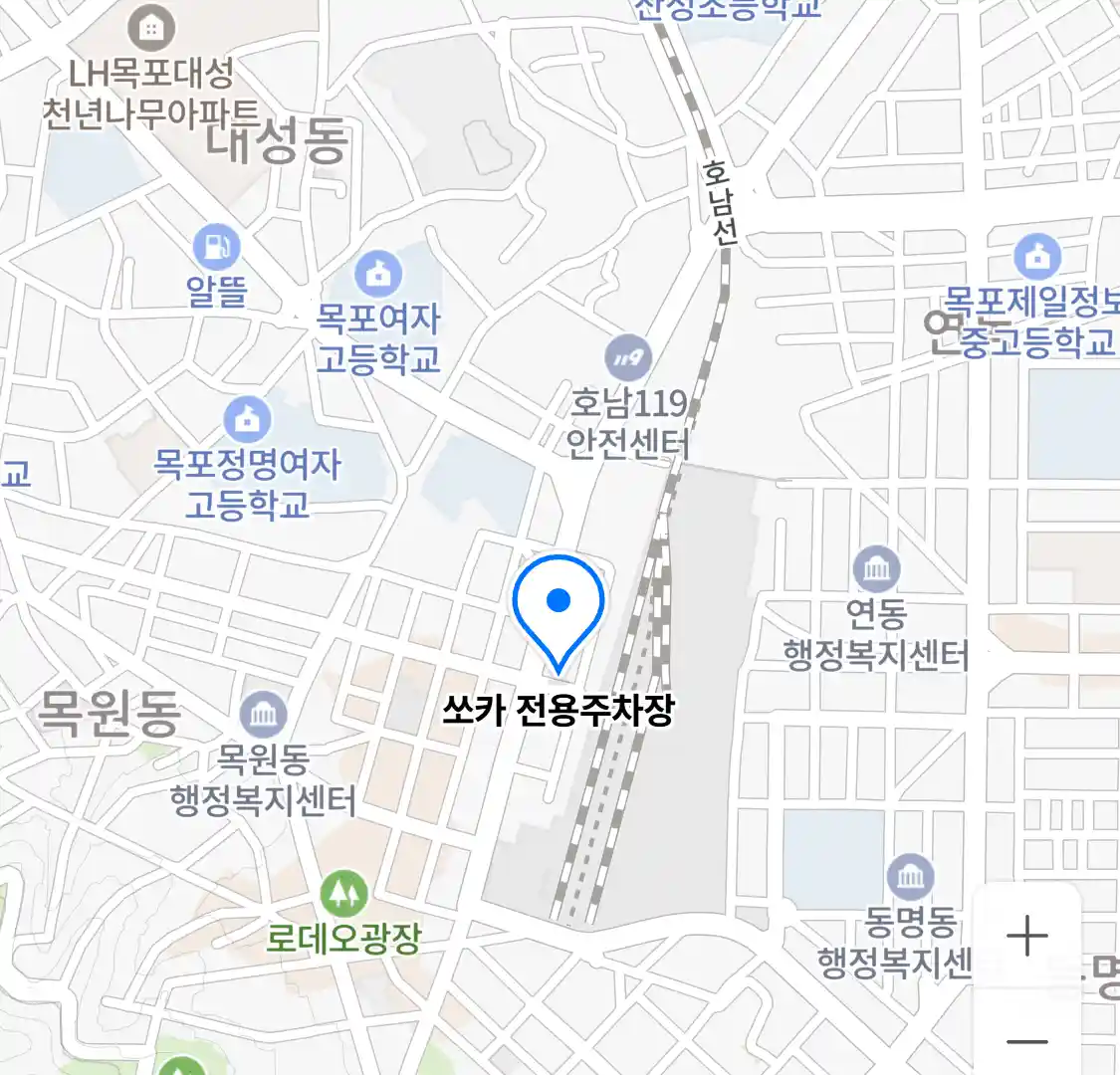 쏘카 전용주차장 지도