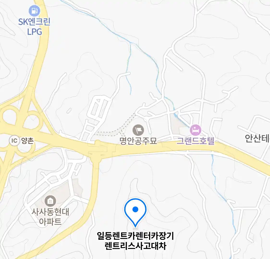 일등렌트카렌터카장기렌트리스사고대차 위치