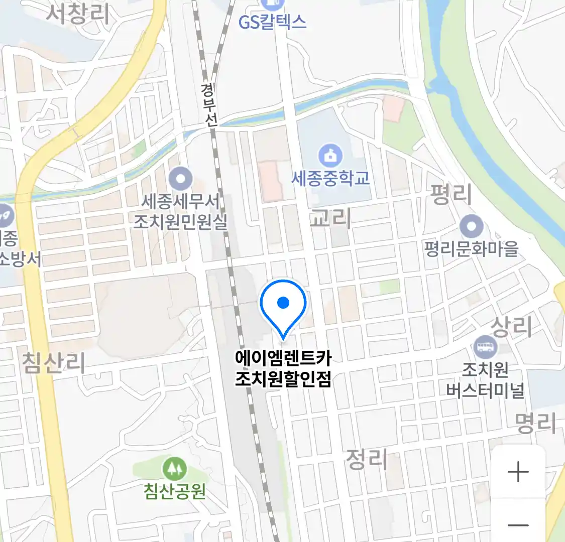 에이엠렌트카 조치원할인점 위치