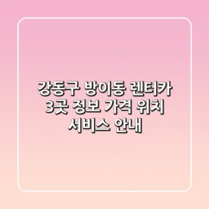 강동구 방이동 렌터카 3곳 정보 - 가격, 위치, 서비스 안내