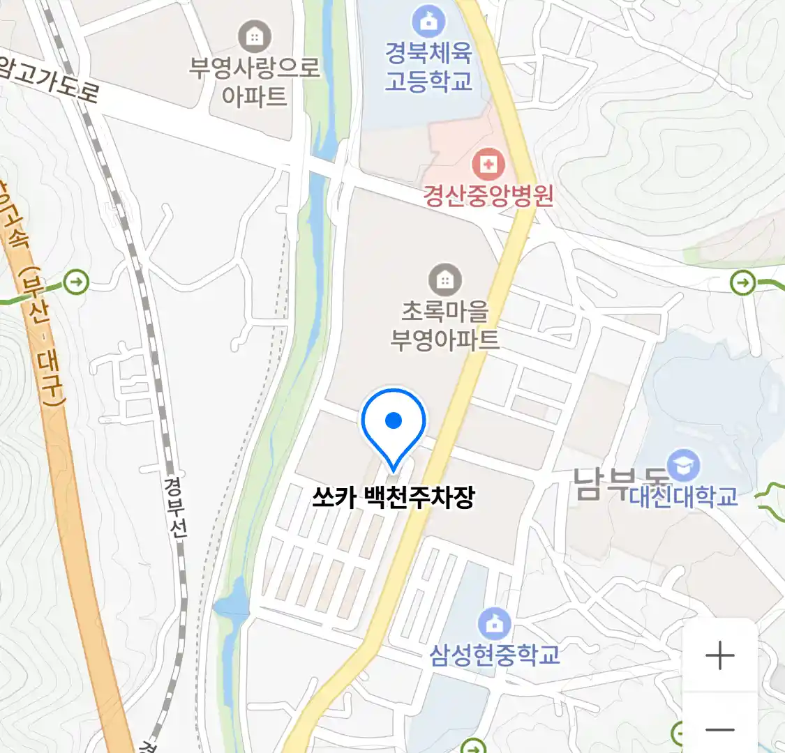 쏘카 백천주차장 위치