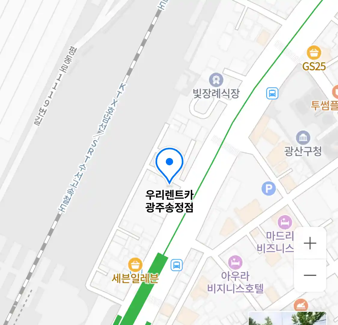 우리렌트카 광주송정점 위치