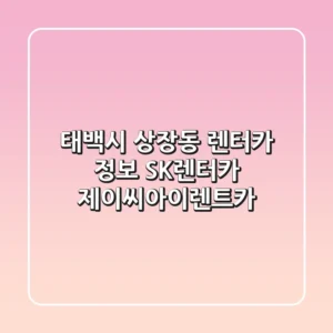 태백시 상장동 렌터카 정보 - SK렌터카, 제이씨아이렌트카