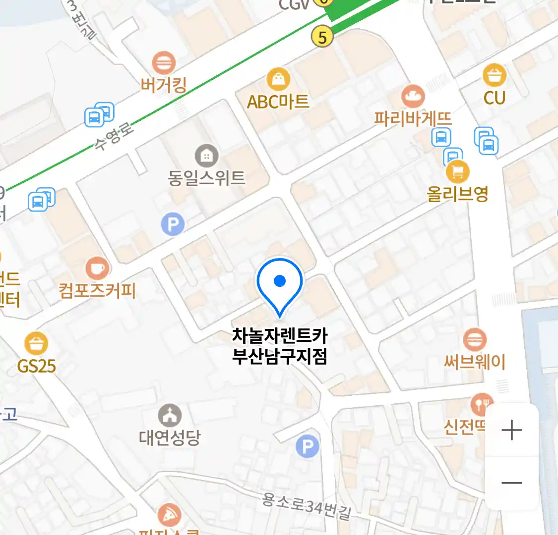 차놀자렌트카 부산남구지점 위치