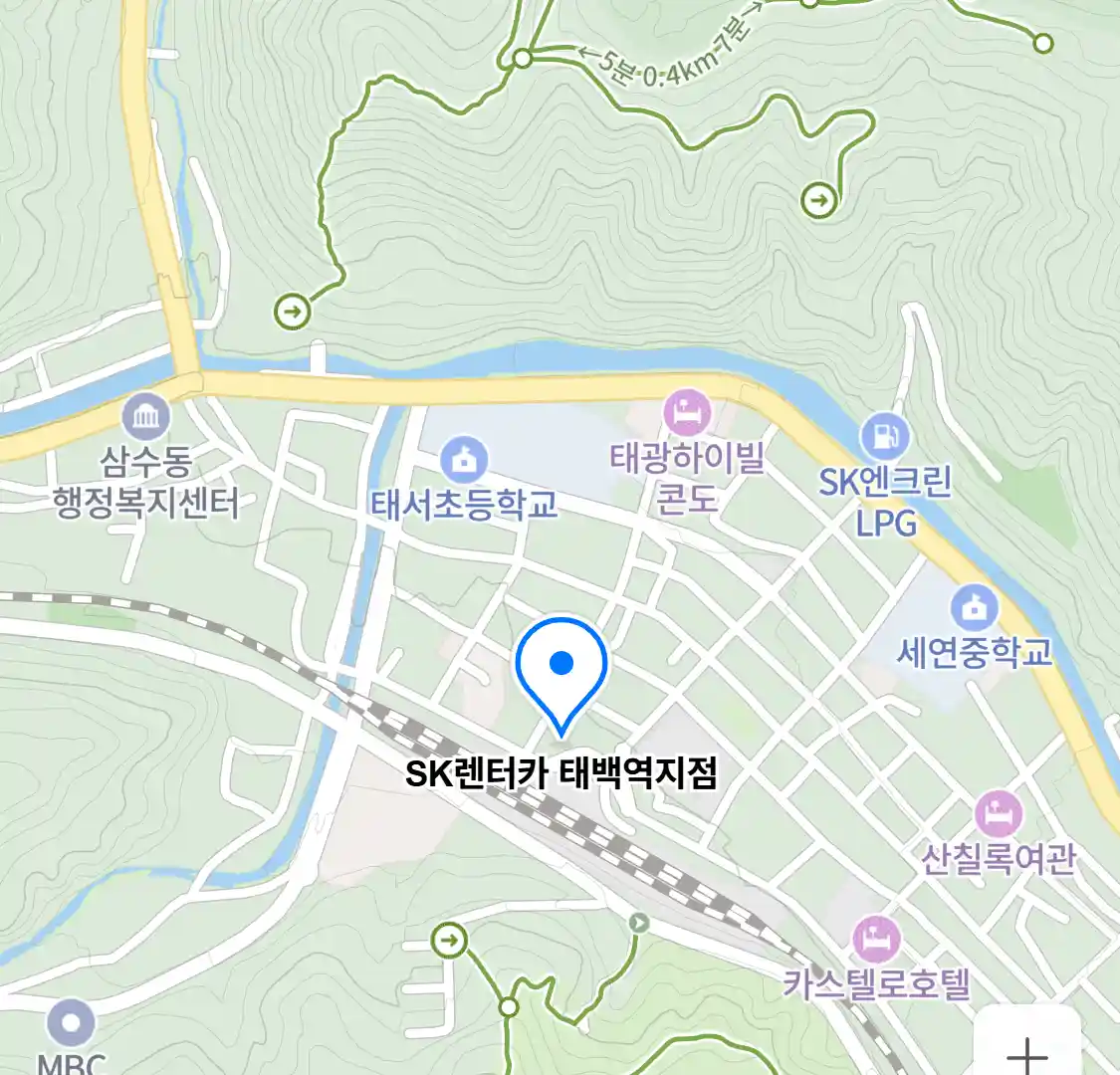 SK렌터카 태백역지점 위치