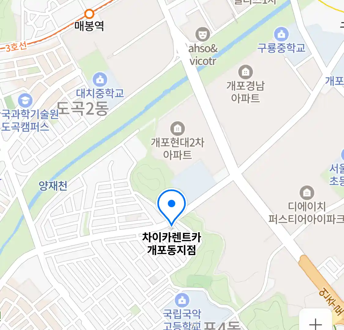 차이카렌트카 개포동지점 위치