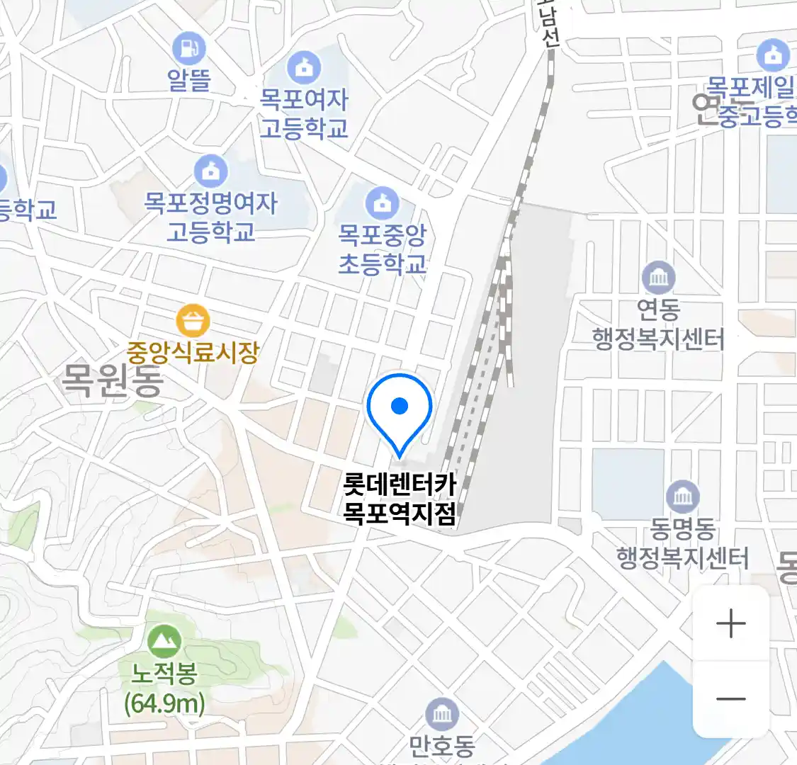 롯데렌터카 목포역지점 지도