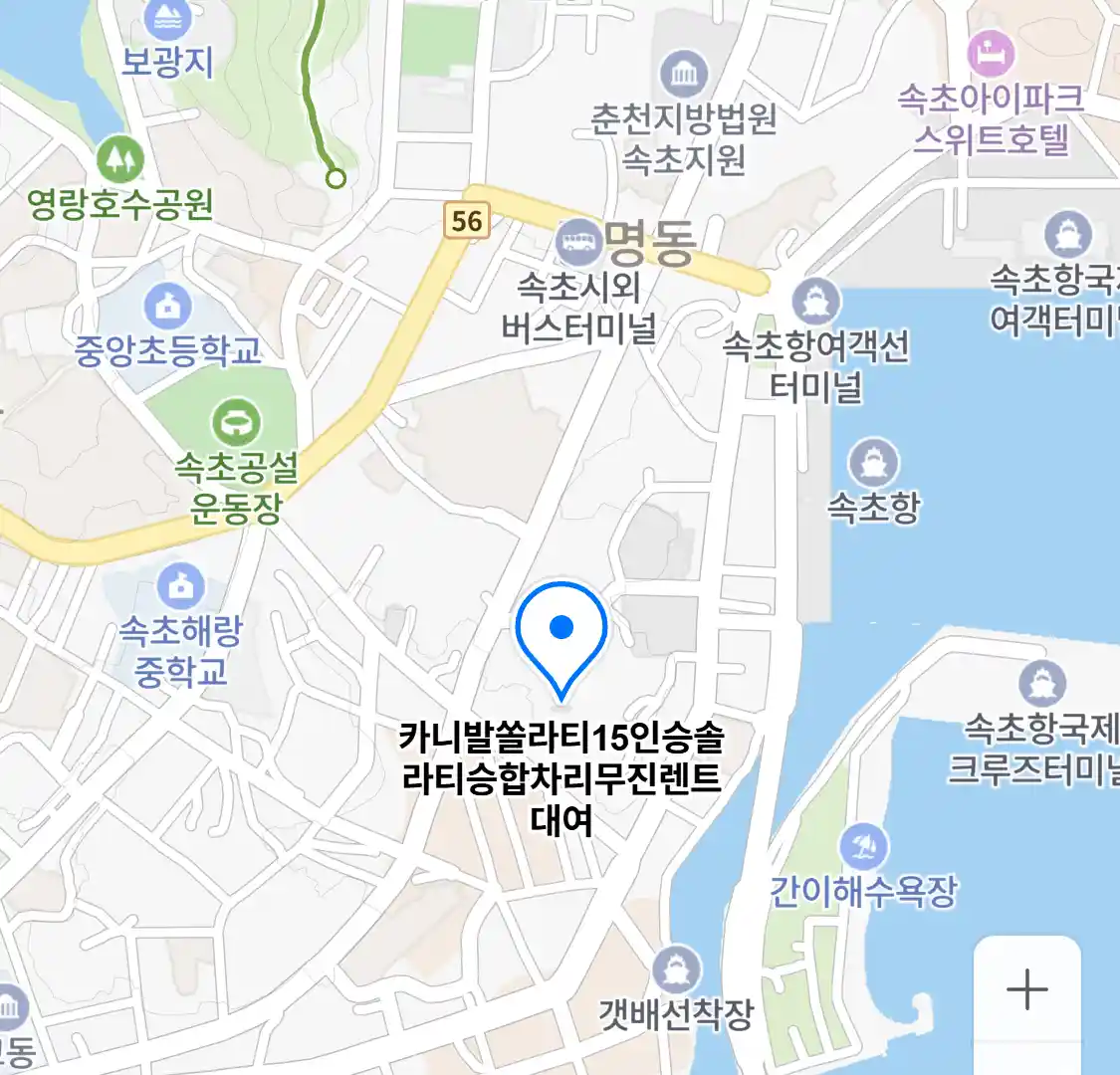 카니발쏠라티15인승솔라티승합차리무진렌트대여 위치