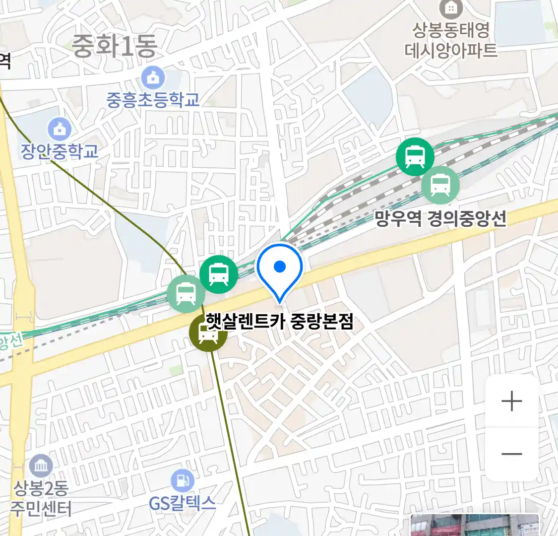 햇살렌트카 중랑본점 지도