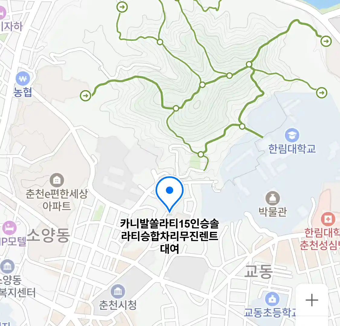 카니발쏠라티15인승솔라티승합차리무진렌트대여 위치