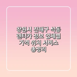 창원시 진해구 석동 렌터카 정보 - 업체별 가격, 위치, 서비스 총정리