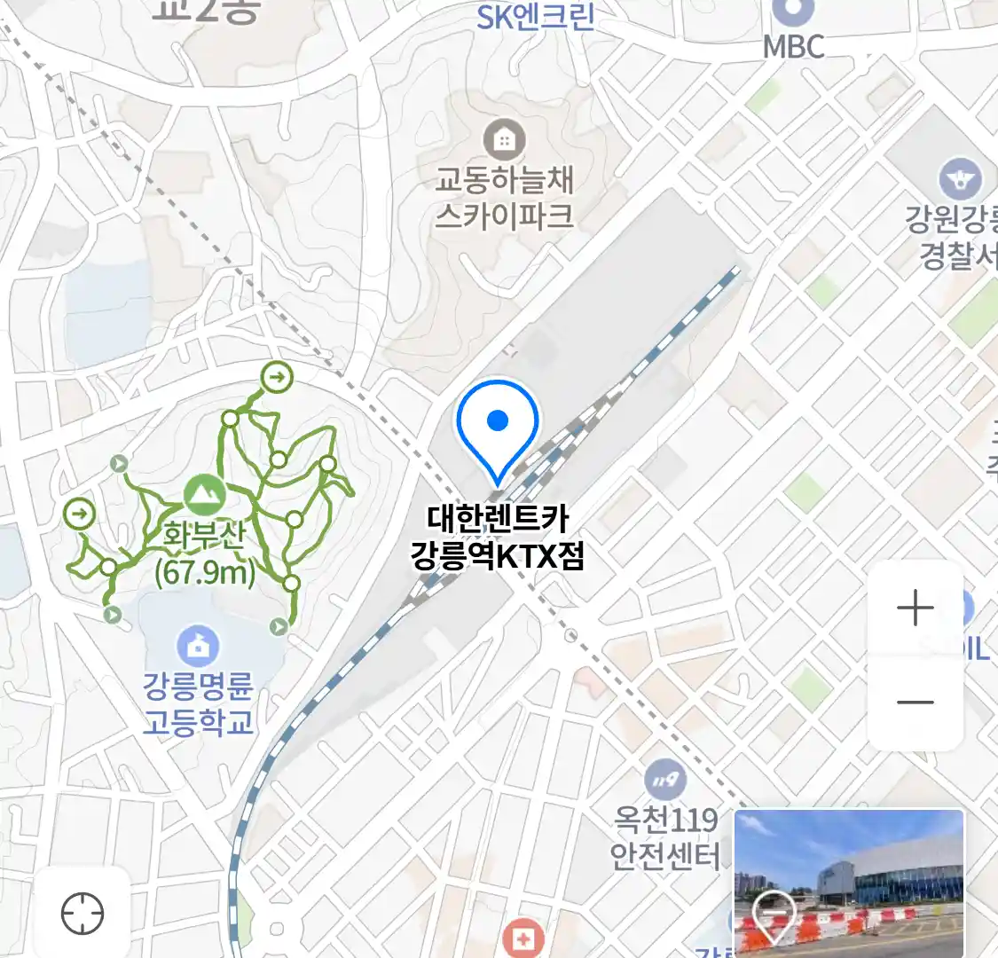 대한렌트카 강릉역KTX점 위치