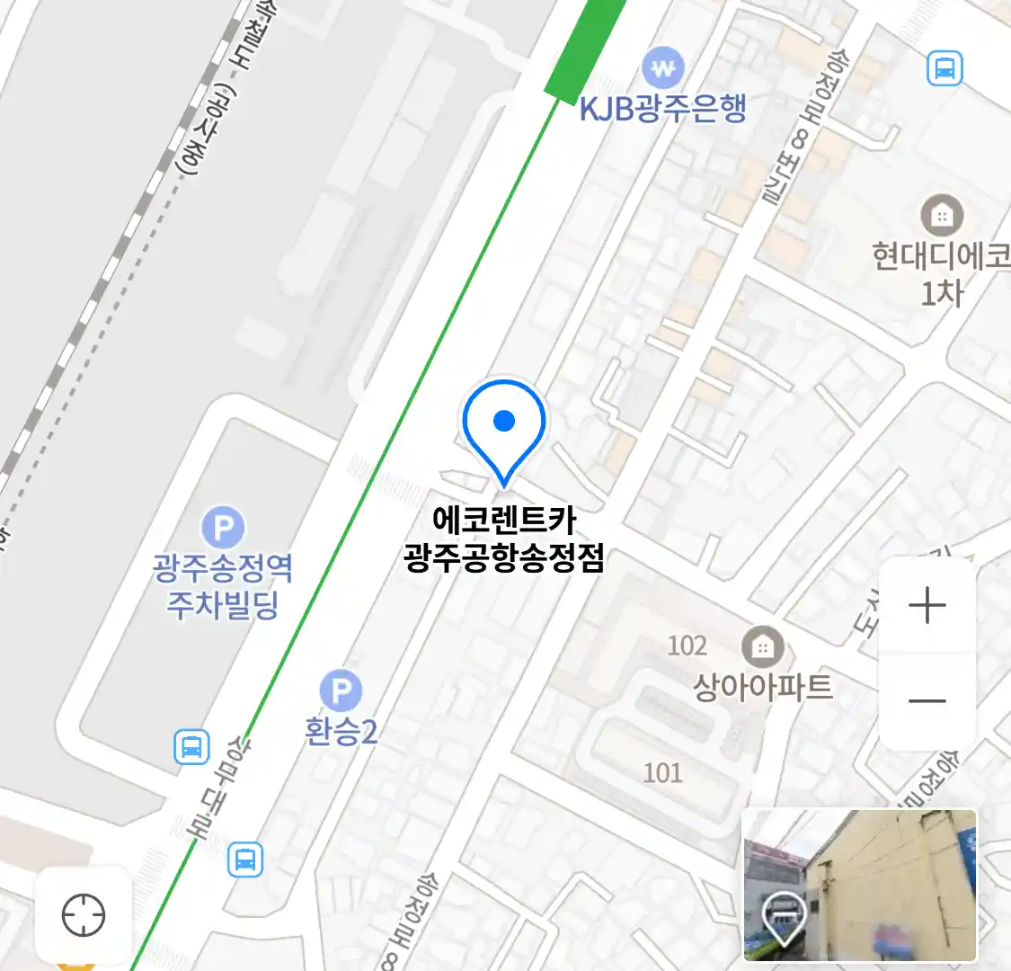 에코렌트카 광주공항송정점 위치