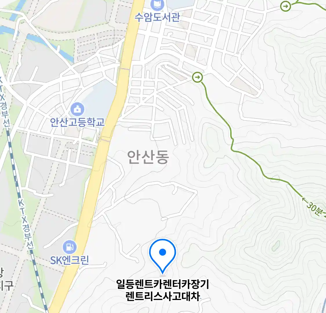 일등렌트카렌터카장기렌트리스사고대차 위치